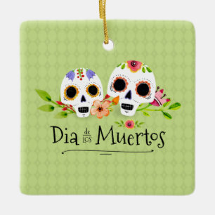 Ornement floral de Skulls Dia de Muertos   de
