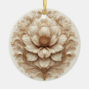 Ornement Floral Doré Élégant