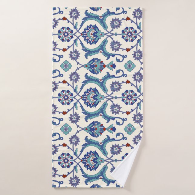 Ornement floral : Motif arabe traditionnel. (Serviette de bain)