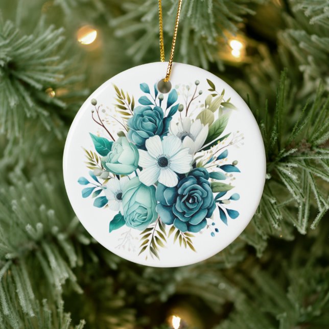 Ornement floral turquoise clair (Arbre)