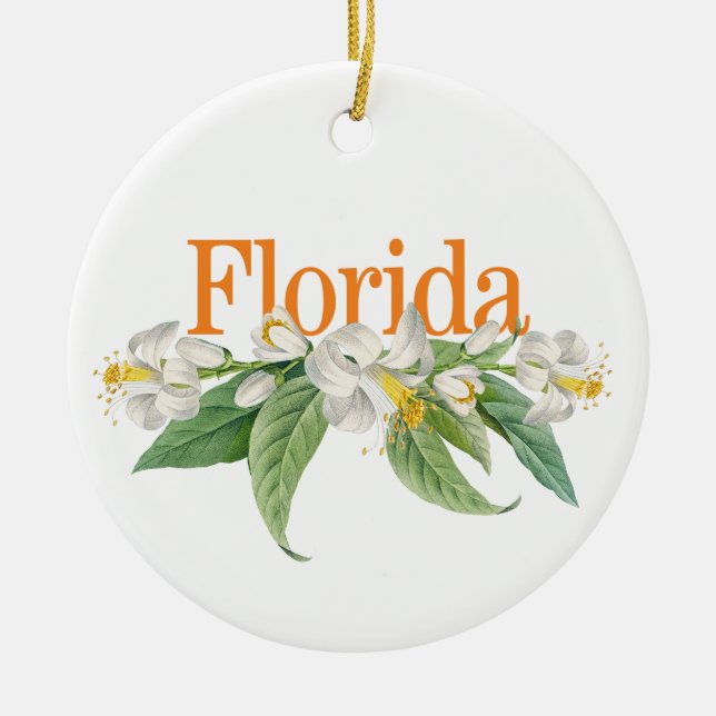 Ornement Floride personnalisable avec fleurs orang (Devant)