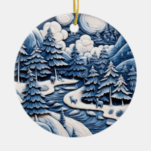 Ornement forestier d'hiver enchanté