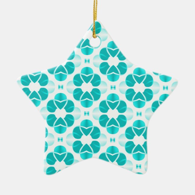 Ornement Glam Star, Turquoise (Devant)