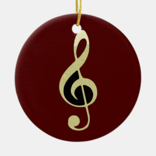 Ornement Gold Treble Clef Music