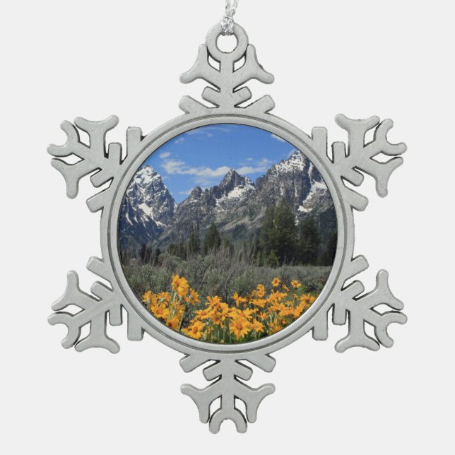 Ornement grand de Noël de souvenir de Tetons (Devant)