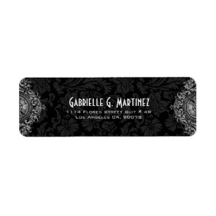 Ornement gris et Damas florales noires Modèle 2