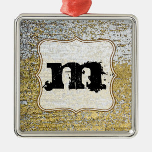 Ornement initial de l'or et de l'argent de Grunge