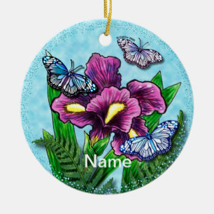Ornement Iris Papillon Rosée