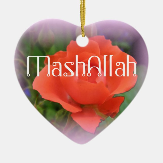 Ornement islamique de rose rouge de Mashallah (Devant)