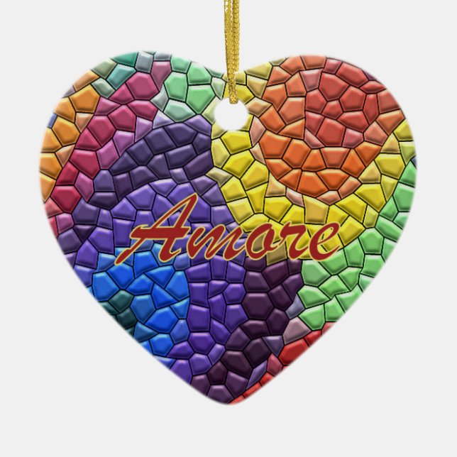 Ornement italien de coeur de mosaïque (Devant)