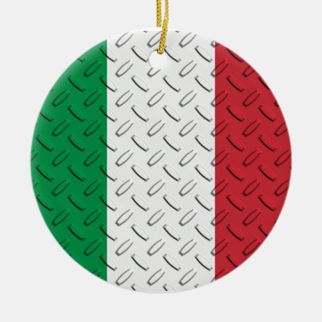 Ornement italien de plat de diamant de drapeau (Devant)