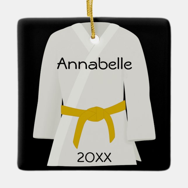 Ornement jaune de ceinture d'arts martiaux (Devant)
