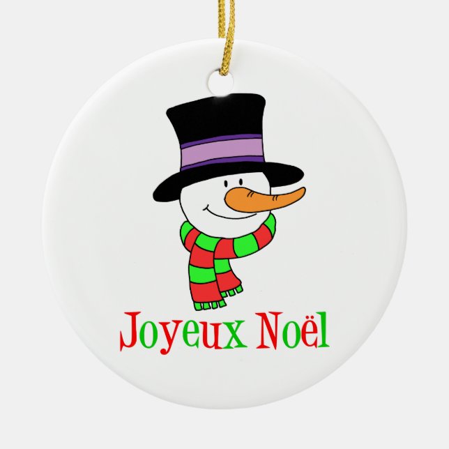 Ornement Joyeux Noel Snowman (Devant)
