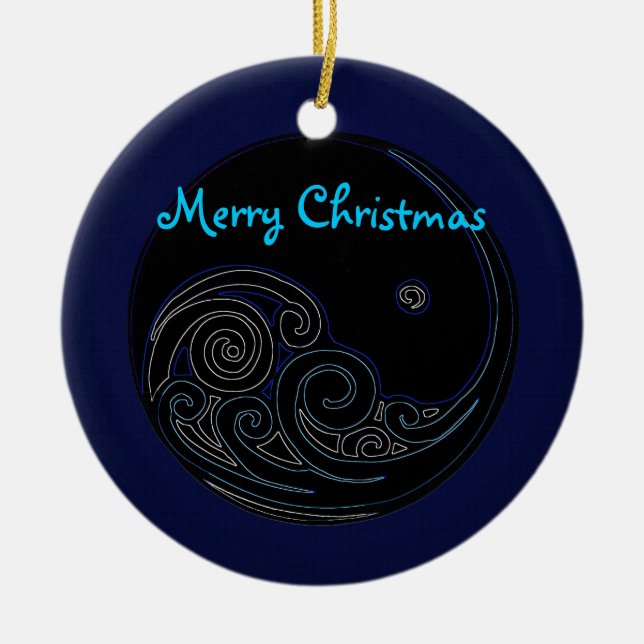 Ornement lunaire de Noël de marée (Devant)