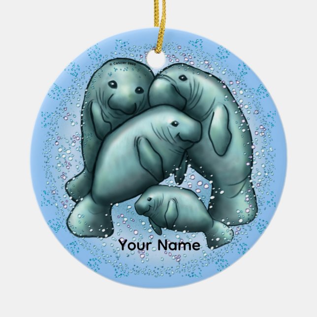 Ornement Manatee Bubbles (Devant)