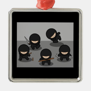 Ornement Métallique 5 petits ninjas