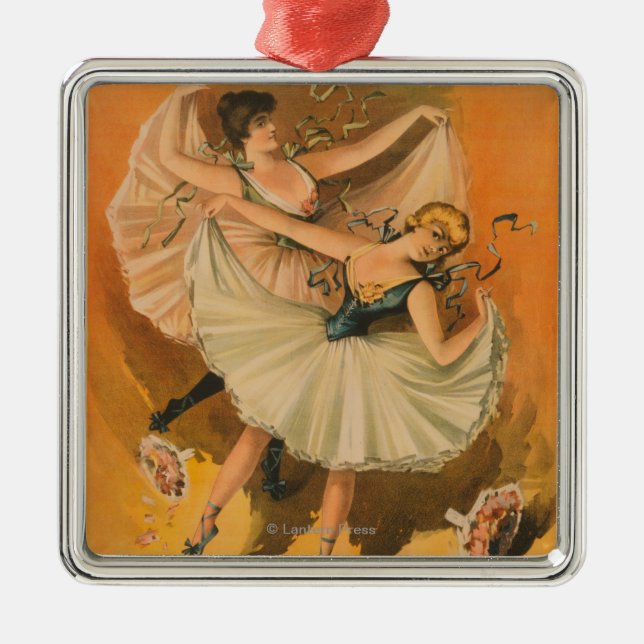 Ornement Métallique Affiche théâtrale de deux ballerines (Devant)