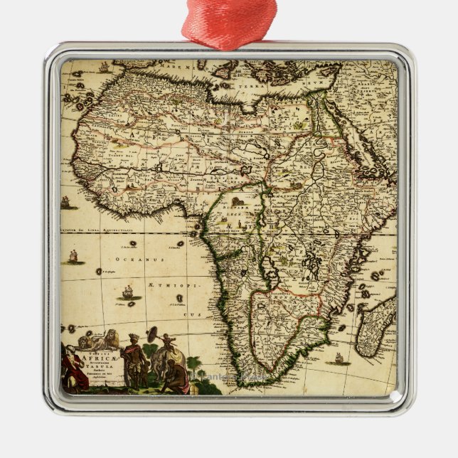 Ornement Métallique AfricaPanoramic MapAfrica (Devant)