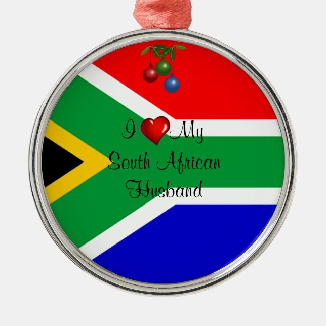 Ornement Métallique Afrique du Sud : J'aime mon mari sud-africain (Devant)