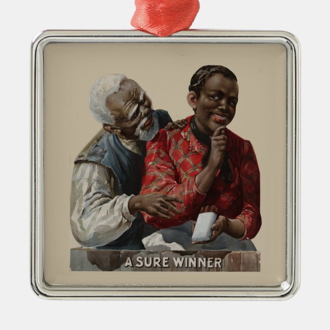 Ornement Métallique Afro-américain 1895 d'annonce de cigare de cru (Devant)