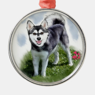 Ornement Métallique Alaskan Klee Kai Art