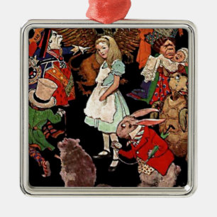 Ornement Métallique Alice au pays des merveilles avec des amis Illustr