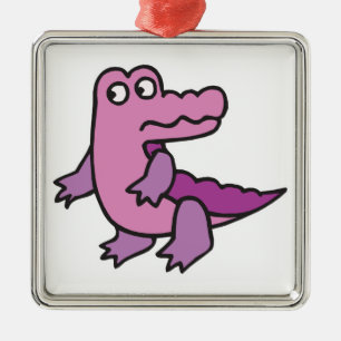 Ornement Métallique alligator mignon violet