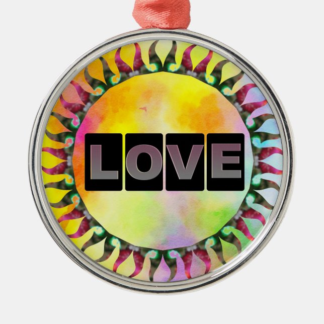 Ornement Métallique Amour Arrondi Ornament en métal (Devant)