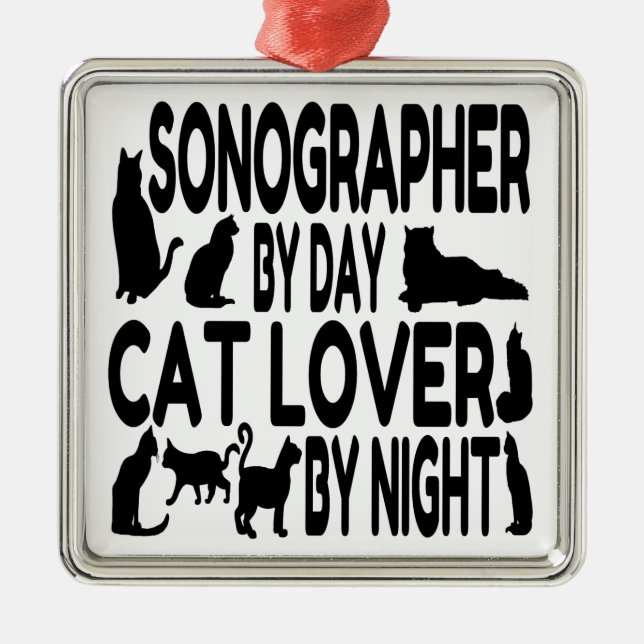 Ornement Métallique Amoureux des chats Sonographe (Devant)