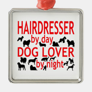 Ornement Métallique Amoureux des chiens de coiffeur