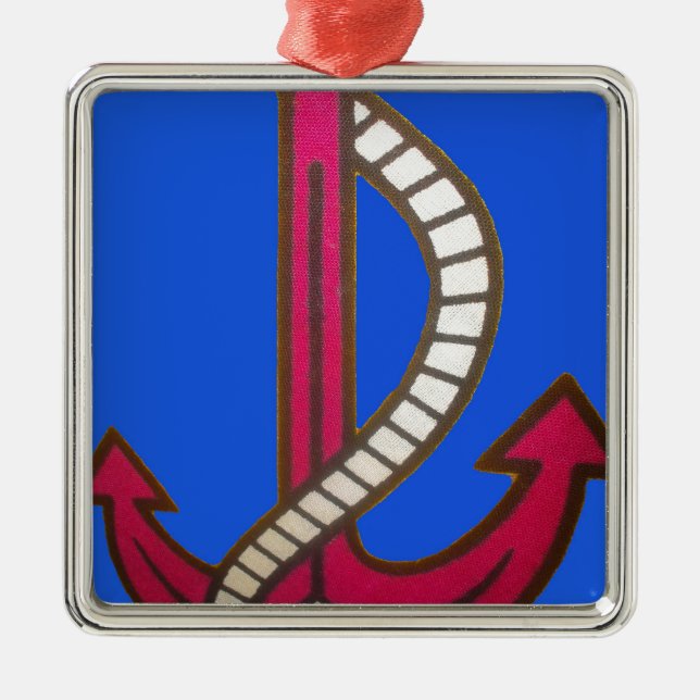 Ornement Métallique Ancre rouge (Devant)