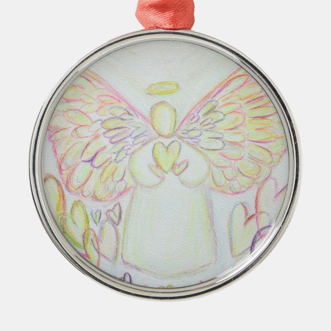 Ornement Métallique Angel des Coeurs Art Ornament Pendentif (Devant)