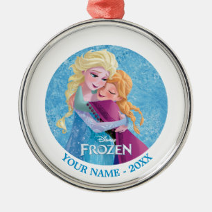 Ornement Métallique Anna et Elsa  Accrocher votre nom