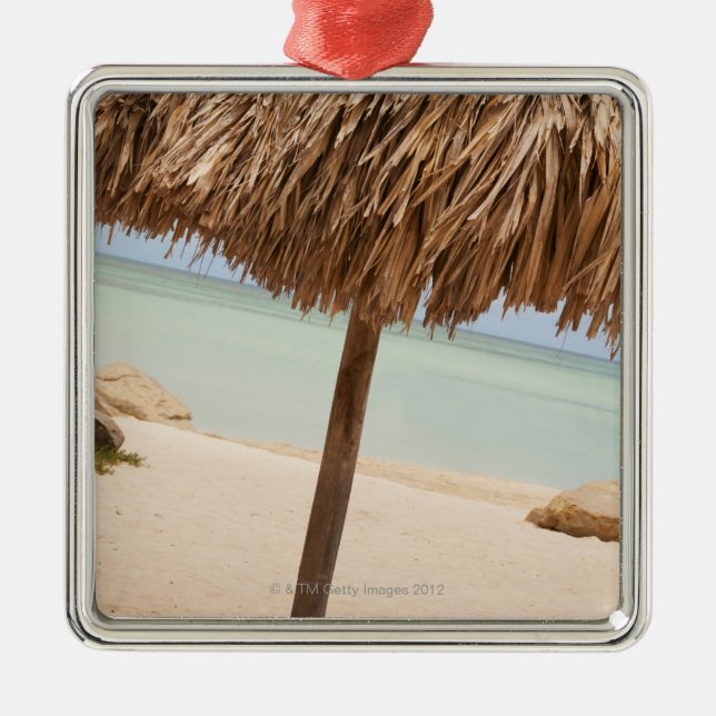 Ornement Métallique Aruba, palapa sur la plage (Devant)