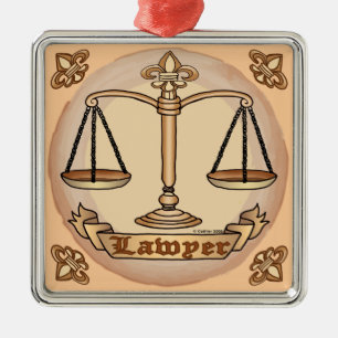 Ornement Métallique Avocat Justice Scales