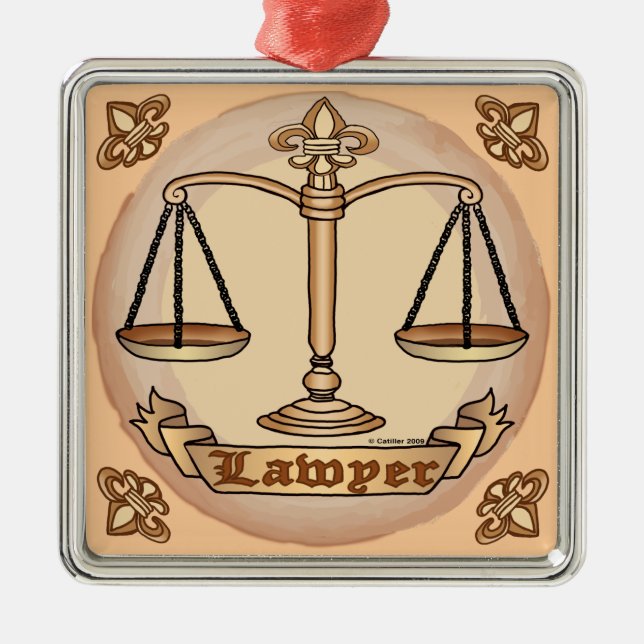 Ornement Métallique Avocat Justice Scales (Devant)