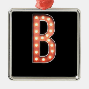 Ornement Métallique B Ampoule Marquee Monogram