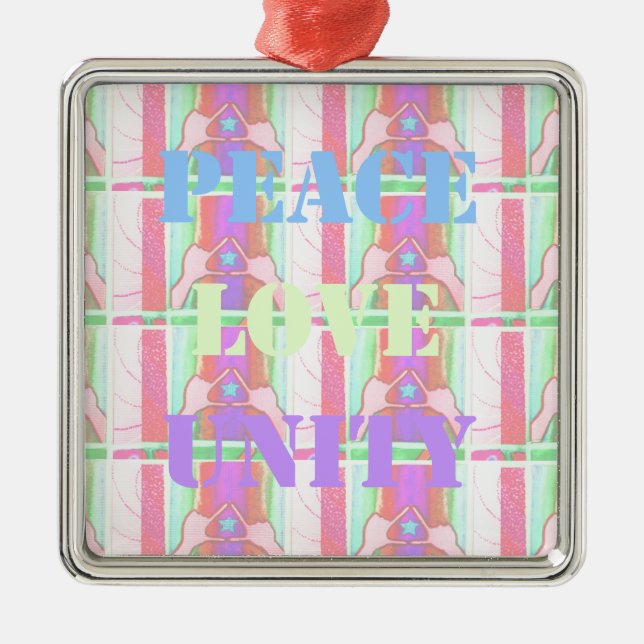 Ornement Métallique Baby Kids Peace Love Unity Hakuna Matata design.p (Devant)