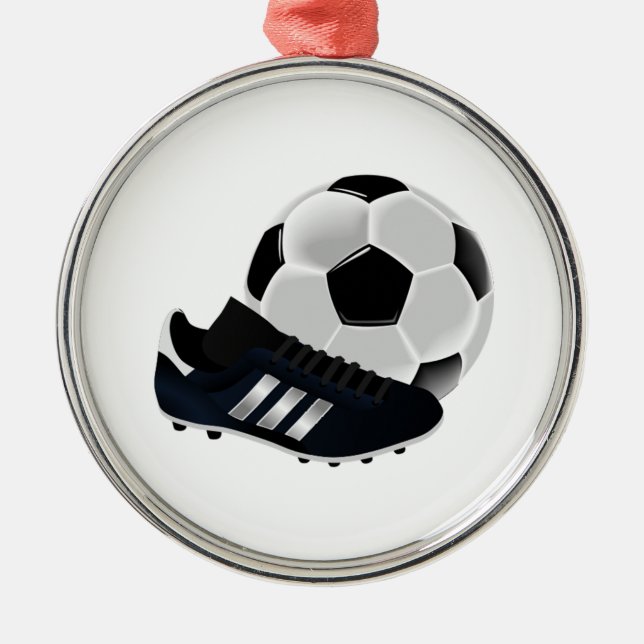 Ornement Métallique Ballon de football et crampons (Devant)