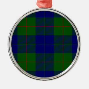 Ornement Métallique Barclay tartan bleu vert plaid