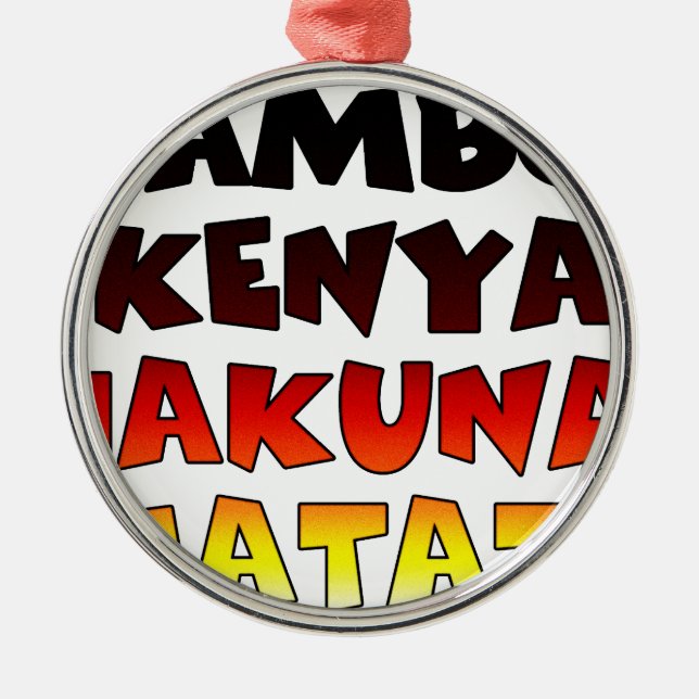 Ornement Métallique Beau Jambo Kenya Hakuna Matata Beau Art (Devant)