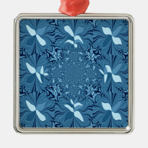 Ornement Métallique Belle Iridescente Extraordinaire Bleu Kaleidoscope