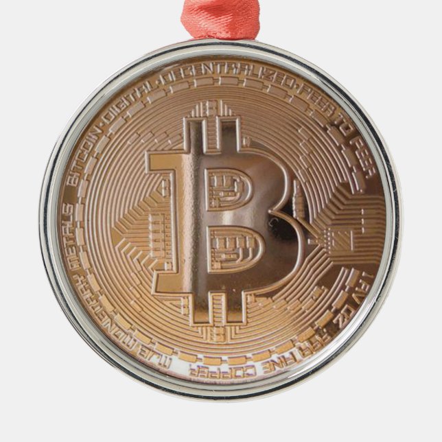Ornement Métallique Bitcoin metallic made of copper. M1 (Devant)