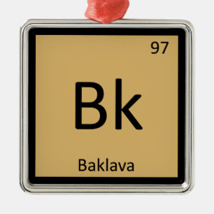 Ornement Métallique Bk - Symbole de tableau périodique de la chimie gr
