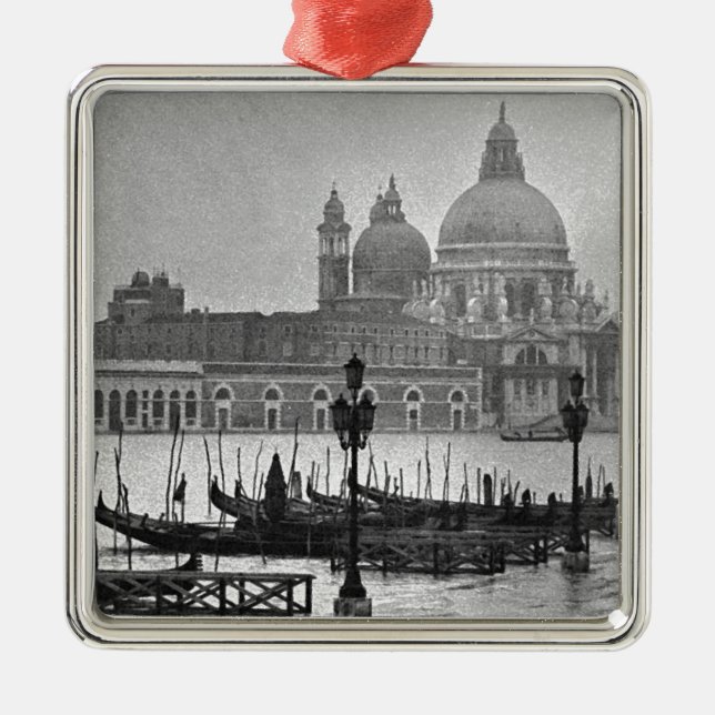 Ornement Métallique Black Blanc Grand Canal Venise Italie Voyage (Devant)
