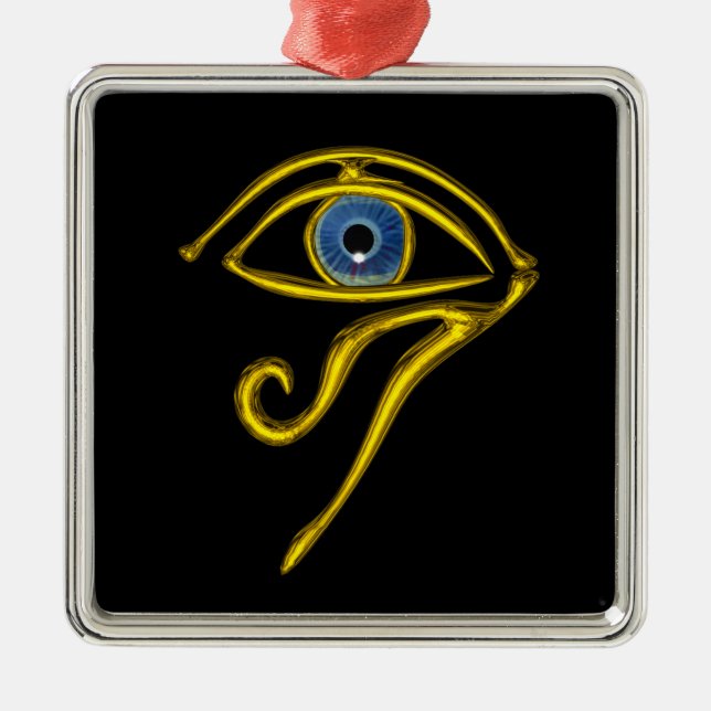 Ornement Métallique BLEU TALISMAN, Noir (Devant)