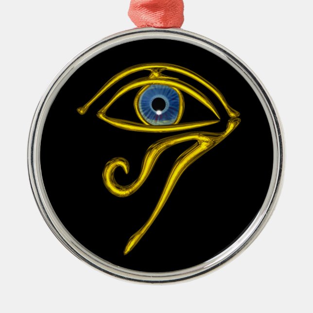 Ornement Métallique BLEU TALISMAN, Noir (Devant)