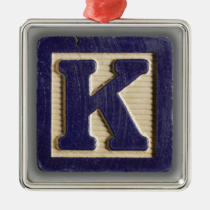Ornement Métallique Bloc K de jouet d'alphabet