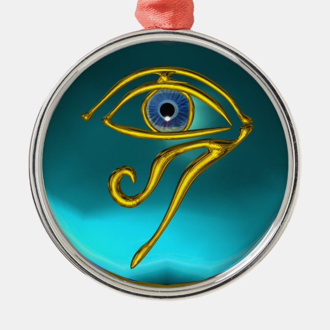 Ornement Métallique BLUE TALISMAN, Aquamarine (Devant)