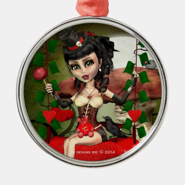 Ornement Métallique Bonbons Apple Love Lolita Premium Argent Ornament (Devant)